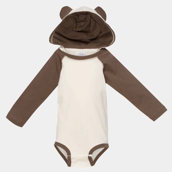 Infant Long Sleeve Fine Jersey Bodysuit With Ears Thumbnail