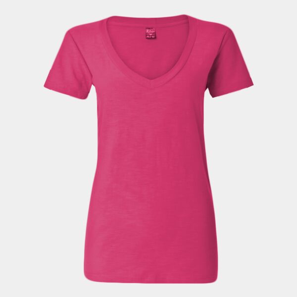 Women's V-Neck Slub T-Shirt Thumbnail