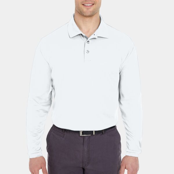 Adult Cool & Dry Long-Sleeve Mesh Piqué Polo Thumbnail