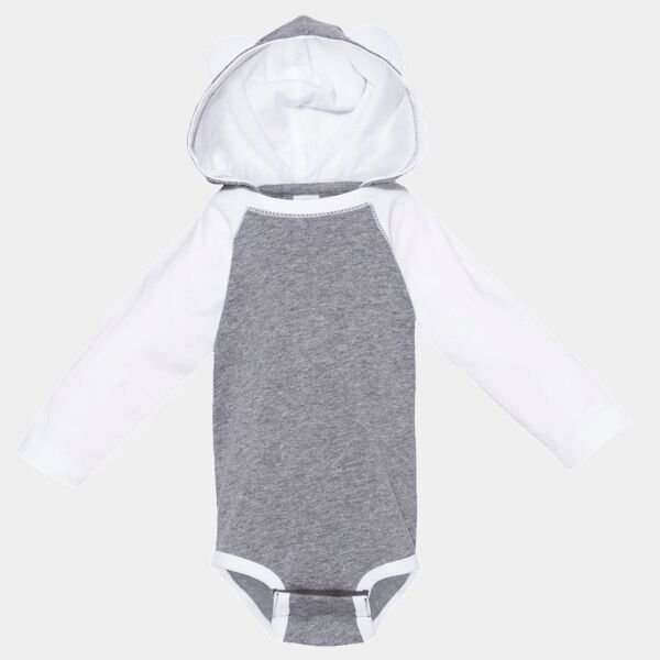 Infant Fine Jersey Character Hooded Long Sleeve Bodysuit with Ears Thumbnail